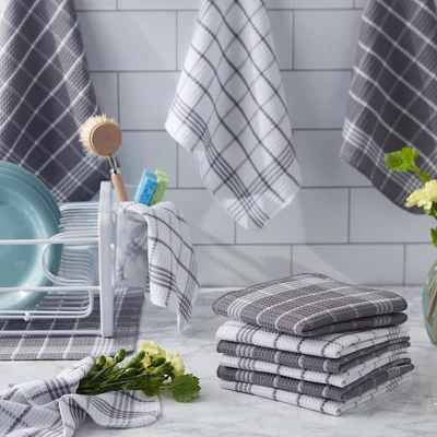 Design Imports Gray Waffle Weave Dishcloth Set/12 3 Design Imports Gray Waffle Weave Dishcloth Set/12 - Image 3