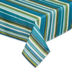 Design Imports 33 Design Imports Beachy Stripe Print Outdoor Tablecloth With Zipper 60X120
