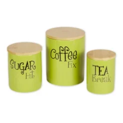 Design Imports Avocado Coffee/Sugar/Tea Ceramic Canister Set/3 -Design Imports GUEST 426c9b3a e995 4079 9add 3cc1059a2798