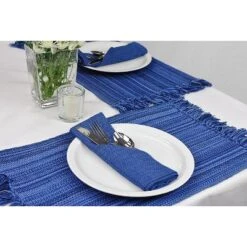 Design Imports Variegated Napkin Set 6 Piece, Nautical Blue, 20X20"