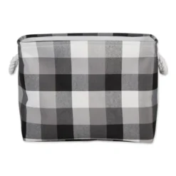 Design Imports Polyester Bin Tri Color Black Rectangle Medium 16X10X12