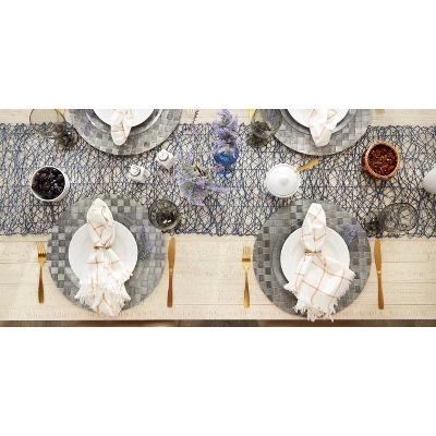 Design Imports Gray Basketweave Round Woven Placemat Set/4 5 Design Imports Gray Basketweave Round Woven Placemat Set/4 - Image 5