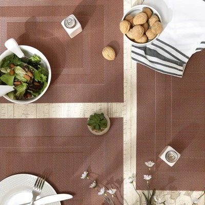 DII PVC Doubleframe Indoor/Outdoor Placemat Set/6, Cinnamon, 13x17.25" 2 DII PVC Doubleframe Indoor/Outdoor Placemat Set/6, Cinnamon, 13x17.25" - Image 2