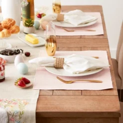 Design Imports Chintz Rose Dobby Dots Rib Placemat Set/6 -Design Imports GUEST 42e5b6ab 2461 46a7 8407 13b4b10c79e8