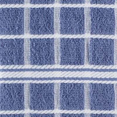 Design Imports Stonewash Blue/White Windowpane Terry Dishtowel Set/4 4 Design Imports Stonewash Blue/White Windowpane Terry Dishtowel Set/4 - Image 4