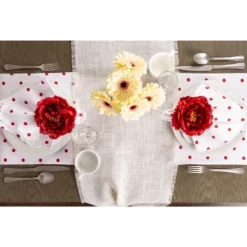 DII Peony Flower Napkin Ring Set 4 Piece, Deep Red -Design Imports GUEST 436bfbc0 29a5 4933 9c93 0386679749e2