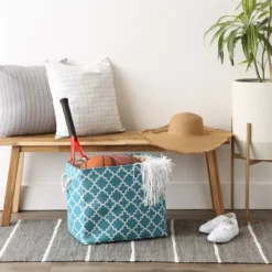 Design Imports Polyester Bin Lattice Storm Blue Rectangle Large 17.5X12X15 11 Design Imports Polyester Bin Lattice Storm Blue Rectangle Large 17.5X12X15 -Design Imports GUEST 43a06223 b06e 41c5 8b0f 6c09e06f8cc1