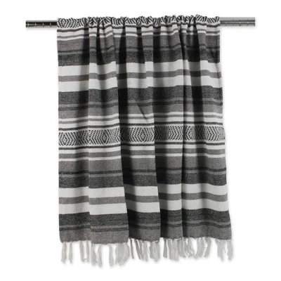 50"x60" Farmhouse Woven Striped Throw Blanket With Fringe - Design Imports 2 50"x60" Farmhouse Woven Striped Throw Blanket With Fringe - Design Imports - Image 2
