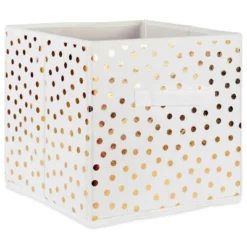 Nonwoven Polyester Cube Small Dots White/Gold Square 11x11x11 Set/4 15 Nonwoven Polyester Cube Small Dots White/Gold Square 11x11x11 Set/4 -Design Imports GUEST 4406e81c 82f6 4e38 a8e6 18f35feb6e04 1