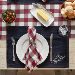 Design Imports Bon Appetit Denim Embroidered Placemat Set/4 -Design Imports GUEST 442a5080 5802 43b8 ad31 645fae9bda67