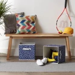 Design Imports Nonwoven Polyester Cube Small Dots French Blue/White Square 11X11X11 Set/2 -Design Imports GUEST 44a27394 c484 4330 be9d 09b00ff7140b