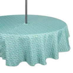 Design Imports Aqua Diamond Outdoor Tablecloth With Zipper 60 Round -Design Imports GUEST 44ff5890 6376 46e7 bfe0 eaaaff4be461