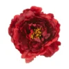 DII Peony Flower Napkin Ring Set 4 Piece, Deep Red