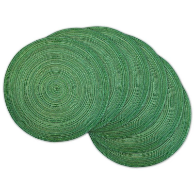 DII Metallic Woven Round Placemat, Green, 15" Diameter 6 DII Metallic Woven Round Placemat, Green, 15" Diameter - Image 6