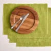 Design Imports Solid Ribbed Placemat Set/4, Loden Frost