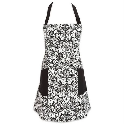 Design Imports Damask 2 Pocket Printed Apron Black 9 Design Imports Damask 2 Pocket Printed Apron Black - Image 9