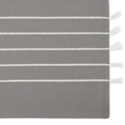 Design Imports Gray/ White Stripe Tassel Placemat Set/4