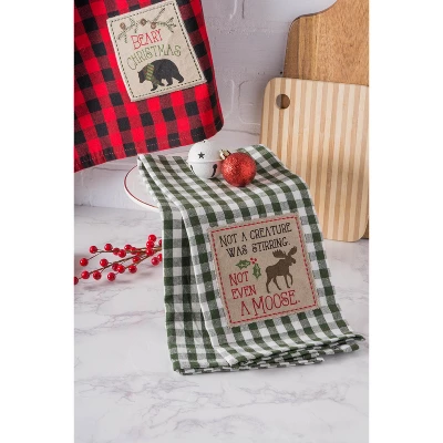 Design Imports Christmas Embellished Dishtowel Set 3 Piece, 18X28", Cabin Christmas 3 Design Imports Christmas Embellished Dishtowel Set 3 Piece, 18X28", Cabin Christmas - Image 3