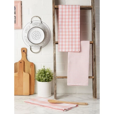 Design Imports Dishtowel Set Gingham/Buffalo Check 3 Piece, 20X30", Pink 8 Design Imports Dishtowel Set Gingham/Buffalo Check 3 Piece, 20X30", Pink - Image 8