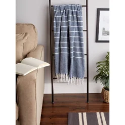 50"X60" Thin Striped Throw Blanket Blue/White - Design Imports -Design Imports GUEST 497122e6 ebfc 44bc b60d d6e4cd4cab30