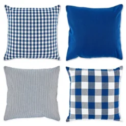 4pk Assorted Throw Pillow Covers Navy/Off White - Design Imports -Design Imports GUEST 4a2a34b6 ac9c 4efb aeb2 8b7d3307d989