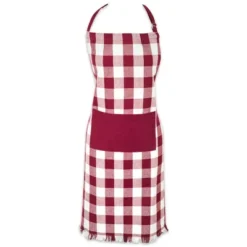 Design Imports Check Fringe Chef Apron, Wine 13 Design Imports Check Fringe Chef Apron, Wine -Design Imports GUEST 4ab82ab5 016c 4ede 8f06 3ca4af367025