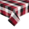 Design Imports Cardinal Red Tri Color Check Tablecloth 60X84