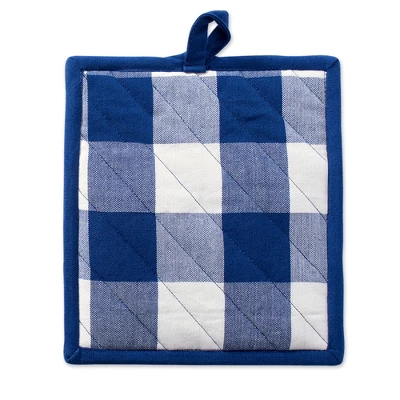 Design Imports Navy Buffalo Check Potholder (Set Of 2) 1 Design Imports Navy Buffalo Check Potholder (Set Of 2)