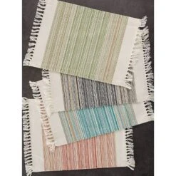 6pk Cotton Pimento Striped Placemats With Fringe - Design Imports: Washable Kitchen & Dining Table Decor, Rectangle, 13"x11" -Design Imports GUEST 4c6f1a79 c9bc 4c92 ab6c 6229d89eb1df