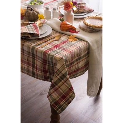 Design Imports Give Thanks Plaid Tablecloth 70 Round 3 Design Imports Give Thanks Plaid Tablecloth 70 Round - Image 3