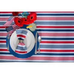 Design Imports Patriotic Stripe Outdoor Tablecloth With Zipper 60 Round -Design Imports GUEST 4d890167 f18e 48cb bff1 893f0cf76b93