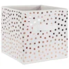 Design Imports Nonwoven Polyester Cube 13X13X13 Small Dots White/Copper Set/2