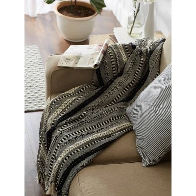 50"x60" Braided Striped Throw Blanket - Design Imports 6 50"x60" Braided Striped Throw Blanket - Design Imports - Image 6