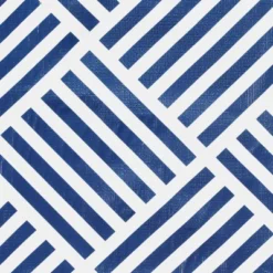 Design Imports Navy Grid Vinyl Tablecloth 70 Round