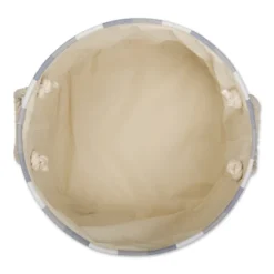 Design Imports Polyester Bin Tri Color French Blue Round Large 15X16X16