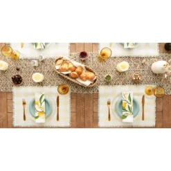 Design Imports Natural Heavyweight Check Fringed Placemat Set/6 -Design Imports GUEST 4f9a2c66 016d 4f02 8e05 0d679d397cfb