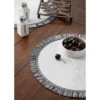 DII Fringe Placemat Set 6 Piece, White/Black, 14.75" Dia