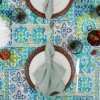 Design Imports Spanish Tile Vinyl Tablecloth 70" Round