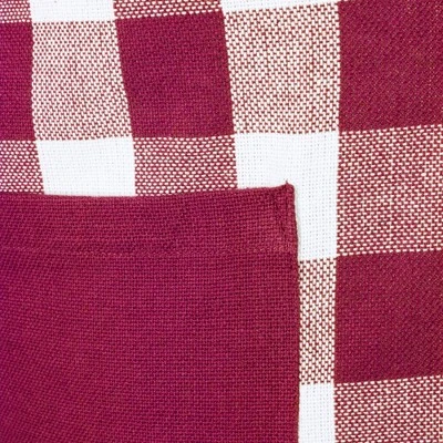 Design Imports Check Fringe Chef Apron, Wine 6 Design Imports Check Fringe Chef Apron, Wine - Image 6