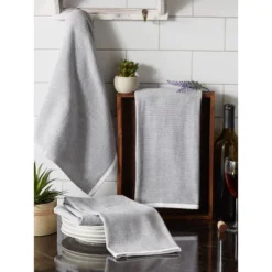 Design Imports Terry Solid Chambray Dishtowel Set 3 Piece, 18X28", Mineral Gray -Design Imports GUEST 538bd320 78dd 487a af8d 8f48d26bfba1