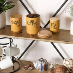 Design Imports Honey Gold Coffee/Sugar/Tea Ceramic Canister Set/3 15 Design Imports Honey Gold Coffee/Sugar/Tea Ceramic Canister Set/3 -Design Imports GUEST 53ae6fa5 52e9 4a5a a6e5 cf6526103d64