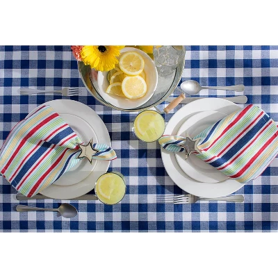 Design Imports Buffalo Check Cotton Tablecloth, Navy & White Check, 60X84" 1 Design Imports Buffalo Check Cotton Tablecloth, Navy & White Check, 60X84"