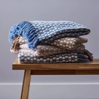 50"x60" Urban Check Throw Blanket Lilac - Design Imports: Cotton, Hypoallergenic, Machine Washable 6 50"x60" Urban Check Throw Blanket Lilac - Design Imports: Cotton, Hypoallergenic, Machine Washable - Image 6