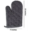 Design Imports Terry Solid Oven Mitt Set 2 Piece Mineral Gray 7X13"