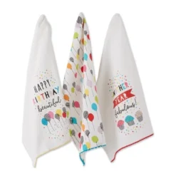 Design Imports Embellished Dishtowel Set 3 Piece, Happy Birthday, 18X28" -Design Imports GUEST 55909353 ac15 435b a11e 91d132a3e5f5