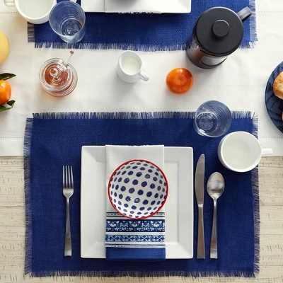 DII Jute Solid Placemat Set 6 Piece, Nautical Blue, 13x19" 7 DII Jute Solid Placemat Set 6 Piece, Nautical Blue, 13x19" - Image 7