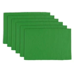 Green Sage Placemats (Set Of 6) - Design Imports: Cotton Rectangular Table Mats, Machine Washable -Design Imports GUEST 56f51c5d 1fd7 45a9 bad7 6fa5a8b67215