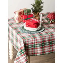Design Imports Yuletide Plaid Tablecloth 70 Round -Design Imports GUEST 56f97a60 c8ff 433d 9332 edf927ae9672