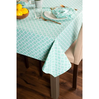Design Imports Aqua Lattice Tablecloth 60X120 3 Design Imports Aqua Lattice Tablecloth 60X120 - Image 3