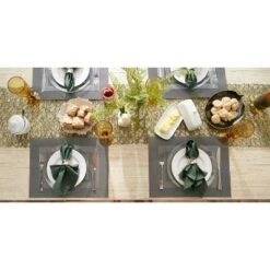 DII PVC Doubleframe Indoor/Outdoor Placemat Set/6, Gray, 13x17.25" -Design Imports GUEST 58b27aa4 5bd6 4438 a173 d2dda97559c3